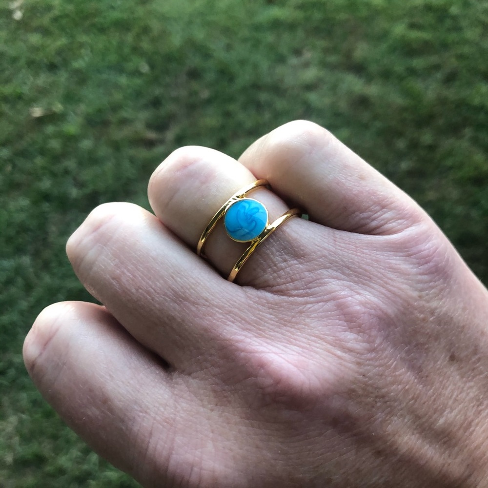 Vintage Gold Double Band Ring - Picture 4 of 4